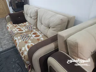  15 طقم كنب 7 مقاعد فاخر بحالة ممتازة خشب زان