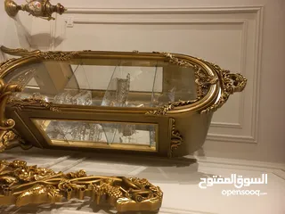 9 غرفه سفره فخمه مصريه حفر يدوي  ملبس ورق الذهب  استيراد مصر