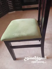  7 كراسي مطبخ خشب وقماش تنجيد ممتازة مستعمل عدد6