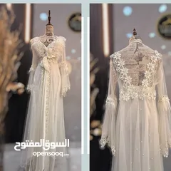  2 جهاز عروس  قميص نوم ابيض طقم العروس 4قطع