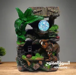  6 نافورة ديكور بمجرى ماء وشلال مضيء أضف لمسة من الهدوء والجمال الطبيعي لبيتك أو مكتبك مع هذا التصميم .
