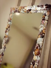  2 Wall Mirror with Shell Frame - Resin Coated. perfect for bedrooms & entryways.