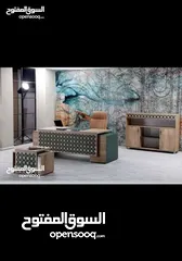  25 مكتب مدير إدارة مع خزانه خلفيه وطاوله امام المكتب تفصيل حسب اللون والقياس والتسليم مجاني داخل عمان