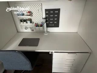  3 IKEA SMÅSTAD Loft bed, white with frame/with desk with 3 drawers, 90x200 cm