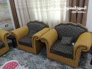  4 طقم كنب للبيع 7 مقاعد بحاله جيده