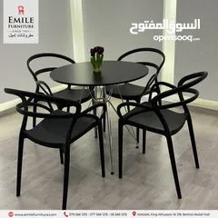  2 طاولة خشب دائرية أرجل كروم