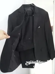  2 بدلة رجالية كلاسيكية سوداء للزفاف و المناسبات مقاس 48 Men's 2 piece suit slim made in turkey L