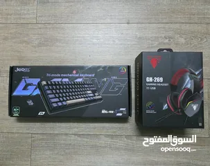  1 متوفر كيبورد وسماعة جيمنج  بسعر العرض