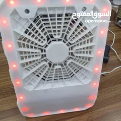  5 مروحه صحراويه  مضيئه محموله بواسطة يد مزوده بخزان ماء و ثلج و عين بخاج تعمل بالشحن الكهربائي الفوري