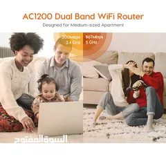  4 راوتر 5جي Tenda AC5 V3 AC1200 Wireless Dual Band WiFi Router, Speed Up to 867Mbps/5GHz + 300Mbps/2.4