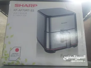  1 قلاية هوائية شارب 7 لتر 1650 واط ستانلس  نوع Sharp  KF-AF70RT-S3 القلاية الهوائية الاكثر مبيعا