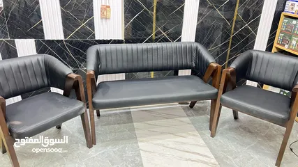  2 طقم كنب مودرن مستورد خشب زان ثنائية + مفرد عدد 2