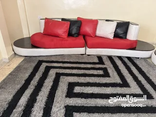  2 طقم جلد  ابيضّ و شامواه خشب ممتاز