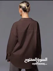  2 قميص بني شوكلاته داكن قماش قطني 100%