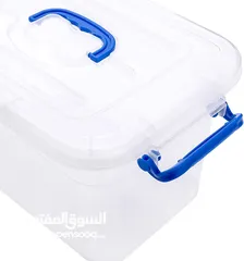  3 صندوق تخزين بلاستيك بغطاء 7 لتر شبه شفاف  للملابس والألعاب والكتب والوجبات الخفيفة والأحذية