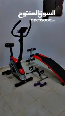  2 دراجة تمارين مع هدية جهاز تمارين لشد البطن وجهاز مشاية لعضلات الساقين