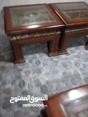  5 طاولات وسط خشب زان ثقيل محفورة استعمال بسيط