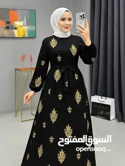  8 فستان ستاتي شيفون مبطن و مطرز   وزن 50 لل 85