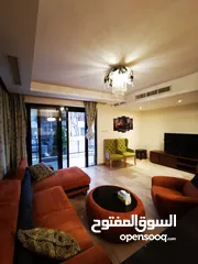  1 شقة ارضي معلق فخمة في #عبدون ..  مع حديقة و ترس (للايجار) مفروشة / 150م