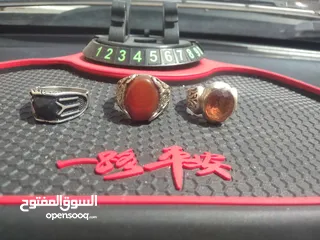  11 للبيع ثلاث خواتم  خاتم فضة بحجر الكسندريت حجر الأمراء والملوك المتلون وخاتمين وجهاز كشف