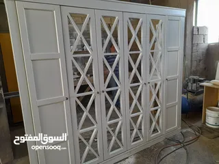  2 خزائن ملابس خشب جودة عالية كفاله 5سنوات على اعمالنا قياس مترين ونص عرض جميع الوان والمقاسات حسب الطل