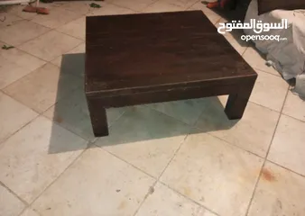  4 طاولة وسط خشب سويد ثقيل