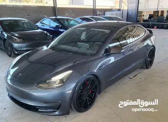  2 Tesla model 3 ديول موتور 2022  فحص كامل  ديول موتور - عداد 32 الف مايل