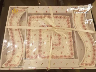  8 طقوم صحون وطقوم فناجين جدد