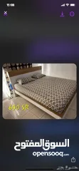  1 Queen Size bed and mattress for sale with storage space 500 SAR