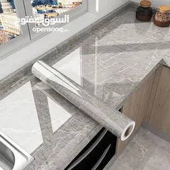  7 رول بديل الرخام PVC   لاصق قوي جدا مقاوم للحرارة ضد العفن والتآكل شكل مطبخك اجمل مع رول رخام