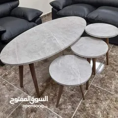  18 طاولات وسط وسيرفس متوفره  بعدة أشكال متنوعه منها مدور ومستطيل ومربع واحجام مختلفه وعده قياسات