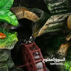  4 نافورة ديكور بمجرى ماء وشلال مضيء أضف لمسة من الهدوء والجمال الطبيعي لبيتك أو مكتبك مع هذا التصميم .