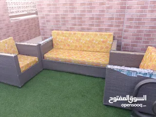  2 كنب حديقة راتان