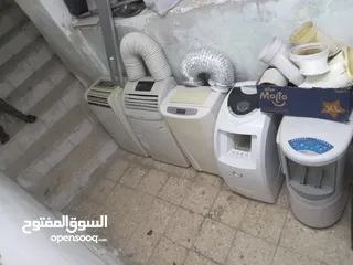  2 مكيفات غاز واحد طن متنقل انفيرتر غاز 410aبلس مع خرطوم ومسطره حامي بارد