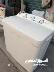  21 غسالة حوضين نوع جنرال ديلوكس 16كيلو ، 10كيلو غسيل و6كيلو تنشيف بحالة الوكالة مش مصلحة،موجودة بالبقعة