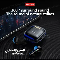  2 سماعات أذن Lenovo LP6 Pro بلوتوث TWS ، سماعة رأس ميكروفون HD مزدوجة شاشة ليد بلوتوث 5.3 :استمتع باتص