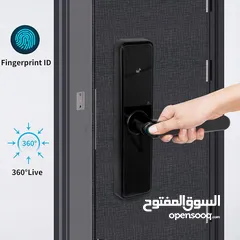  9 قفل باب الكتروني ذكي مع بصمة دخول Intelligent Lock WiFi Biometric Fingerprint Smart Door