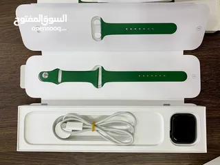  3 Apple Watch Series 7 (GPS, 45mm) Green Aluminum Case with Clover Sport Band