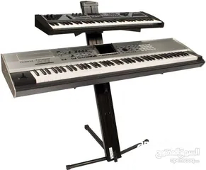  1 ستاند بيانو / اورج ثنائي Double Adjustable Metal Piano Stand Keyboard Stand