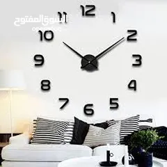  2 ساعه  حائط  ضخمه ديكور  ساعة  لون ذهبي و اسود و فضي مرآه و بني  حجمين