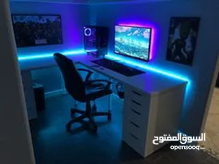  15 طاولة مكتب جيمنج زاويه مميزة بعدة الوان وقياسات حسب طلبك التوصيل والتركيب مجاني لعمان والزرقاء