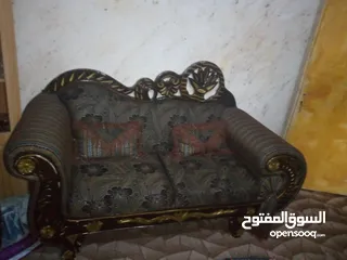  3 طقم كنب خشب زان  مستعمل