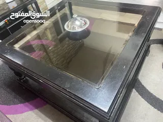  1 طاولة وسط زجاج