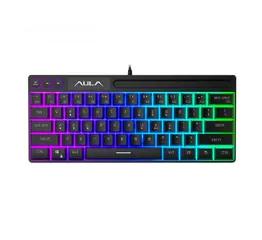  4 كيبورد جيمنغ مضيئ احترافي لكل الجيمرز اصلي Aula Keyboard F3061 Gaming RGB Lights OG