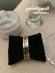  1 طقم أساور مميز ذهبي وأبيض و روز جولد ...