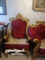  9 طقم كنب حفر خشب زان 9 مقاعد بحالة الوكالة للبيع