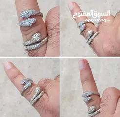  8 خواتم فضه مطعمه بالحجر الكريم