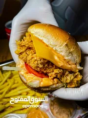  1 معدات مطعم برجر كامل مع الاسم والمطبوعات