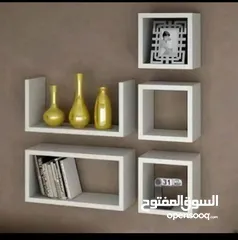  20 رفوف خشب شاشه ومطبخ وحمام وديكور حائط وستاند مكياج وجلاتين وغيره