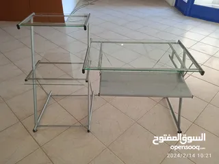 2 طاولة مكتب زجاج